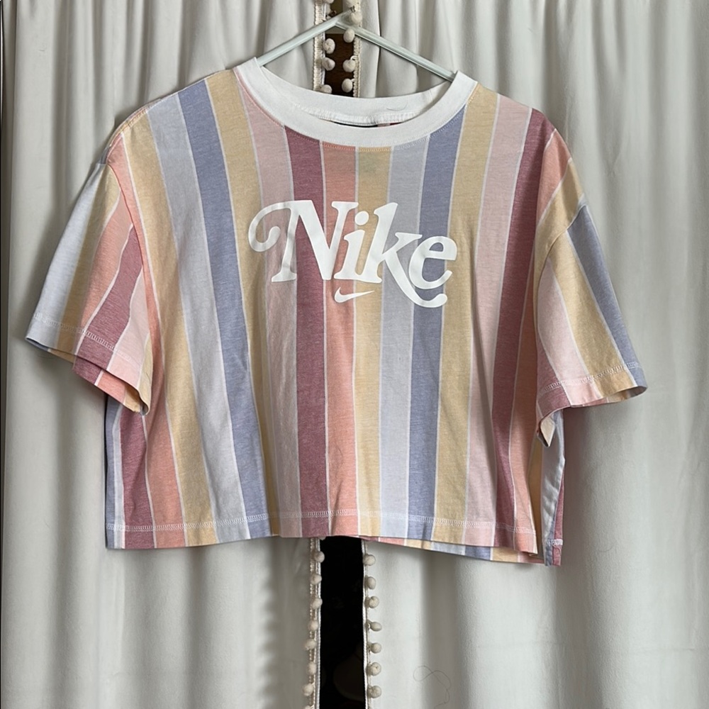 Nike Women's Striped Crop Top - Multicolor